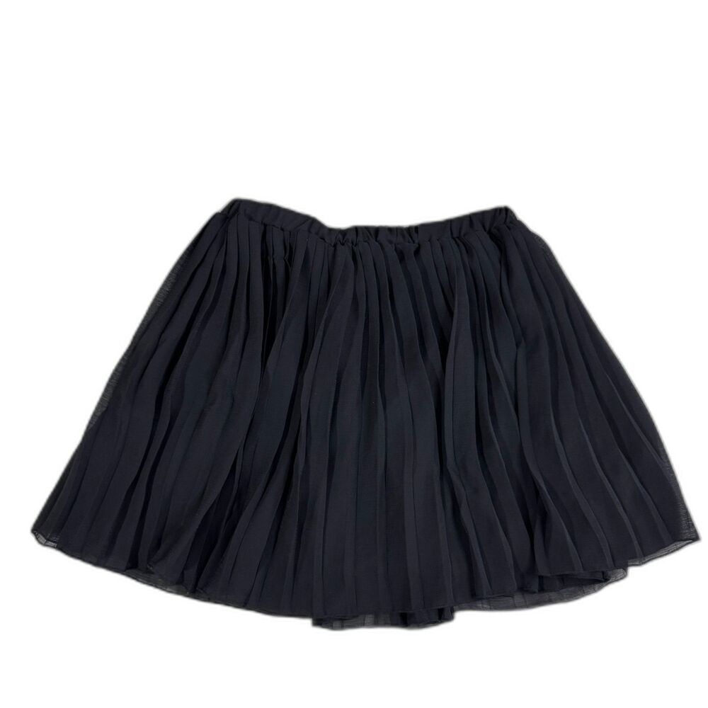 Vintage Nice Wear Black Whimsygoth Flowy Tulle Pleated Short Skirt Size M